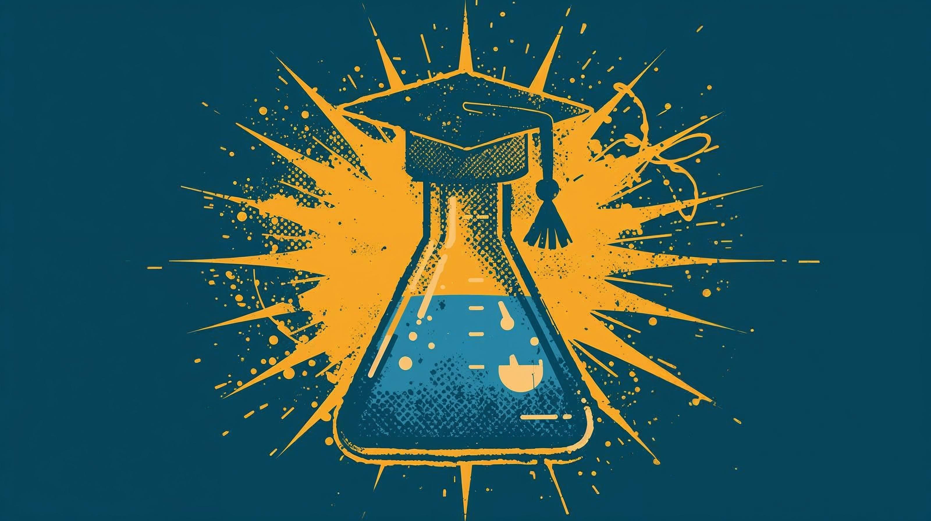 תכין לי תמונה של ארלנמייר עם כובע של תלמיד באוניברסיטה, תעשה לו רקע מגניב